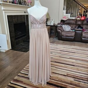 Aidan Mattox RN#108781  sequins decorated beaded  light dusty pink dress 8